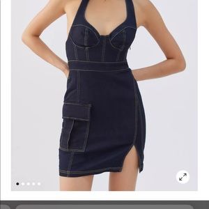 UO Jenny Denim Bustier Mini Dress
